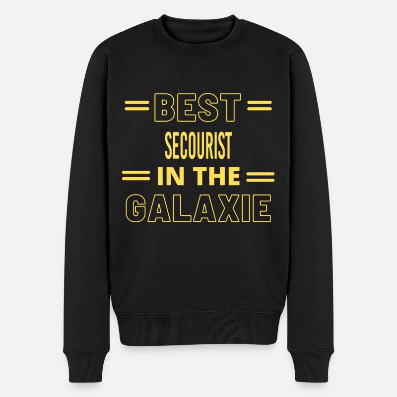 Best Ever IN THE GALAXIE SECOURIST - Männer Premium Bio Pullover - Schwarz