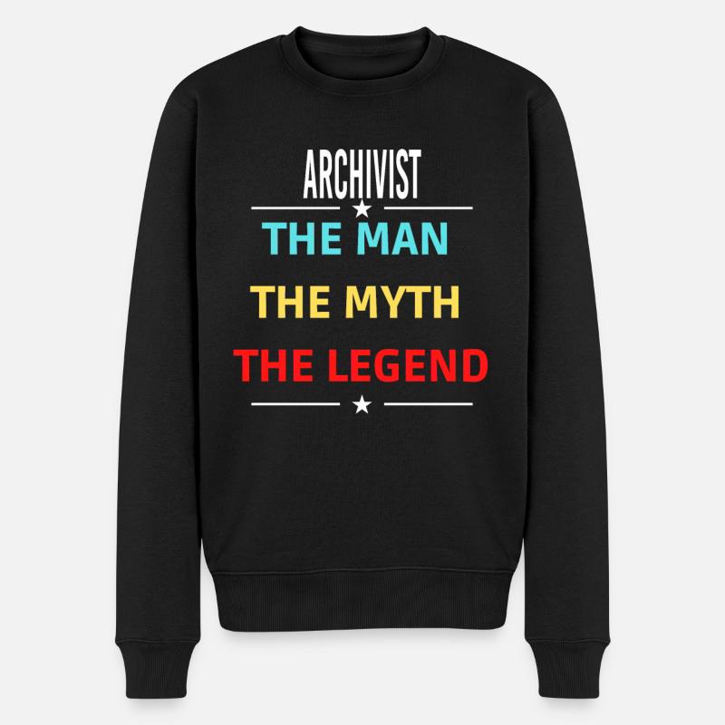 Der Mann Der Mythos Die Legende ARCHIVIST - Männer Premium Bio Pullover - Schwarz