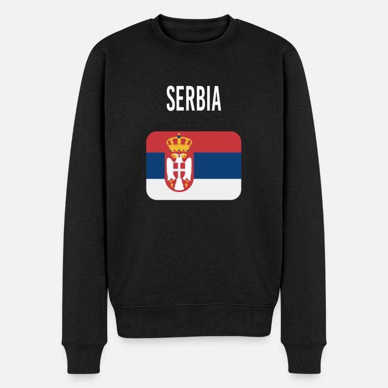 Serbien FLAGGE - Männer Premium Bio Pullover - Schwarz