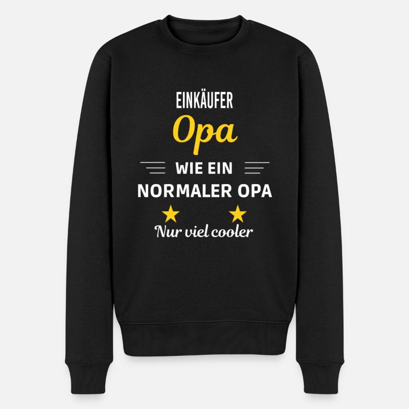 Opa wie ein normaler nur viel cooler Einkäufer - Männer Premium Bio Pullover - Schwarz