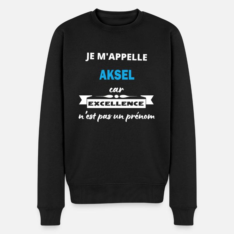 Je m'appelle excellence Aksel - Pull Premium bio Homme - noir