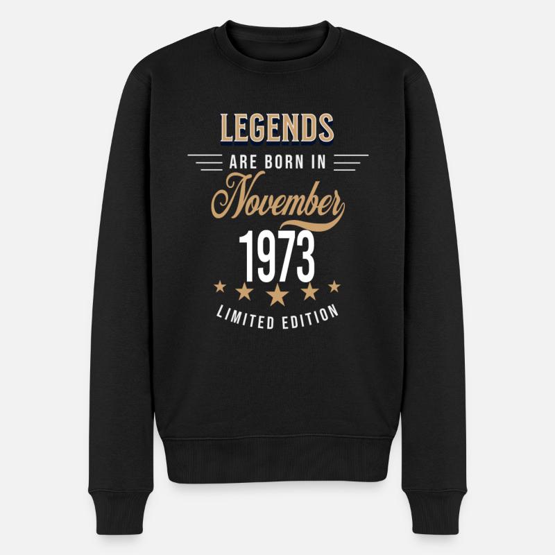 Legenden werden im November 1973 geboren - Männer Premium Bio Pullover - Schwarz