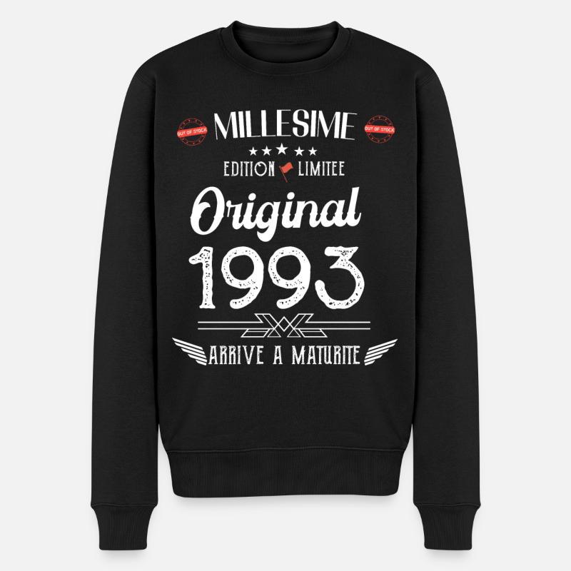 MILLESIME 1993 - Pull Premium bio Homme - noir