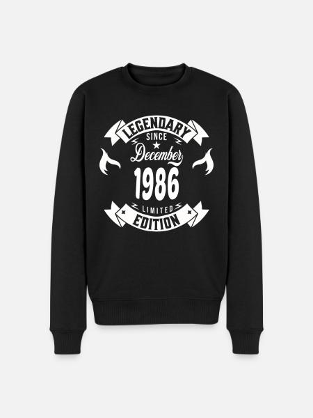 Legendary since december 1986 - Men's Premium Organic Jumper - black