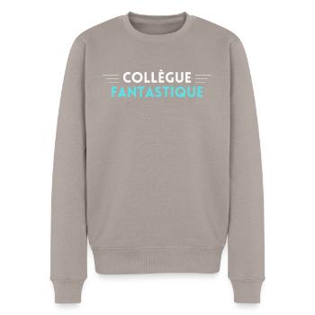 Collègue fantastique - Pull Premium bio Homme - taupe - Devant - Nico (187cm)