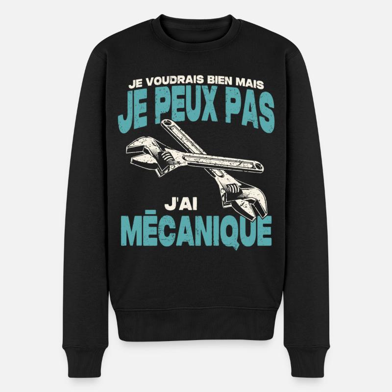 Je peux pas j'ai mécanique. - Pull Premium bio Homme - noir