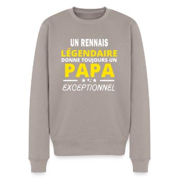 RENNAIS légendaire drôle papa exceptionnel fete - Pull Premium bio Homme - taupe - Devant - Nico (187cm)