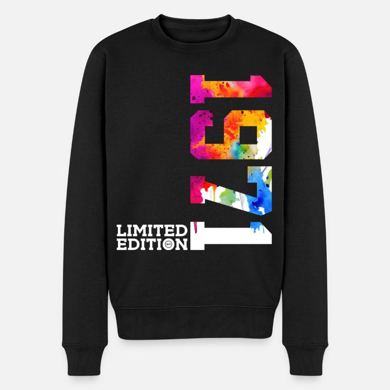55. GEBURTSTAG LIMITED EDITION 1971 - Männer Premium Bio Pullover - Schwarz