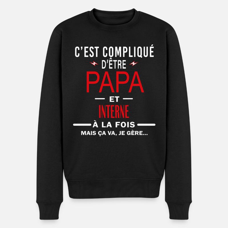 papa Et INTERNE cadeau citation - Pull Premium bio Homme - noir