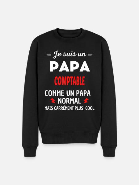Je suis un PAPA COMPTABLE - Pull Premium bio Homme - noir