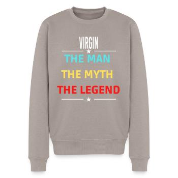 L’homme Le mythe La légende VIERGE - Pull Premium bio Homme - taupe - Devant - Nico (187cm)