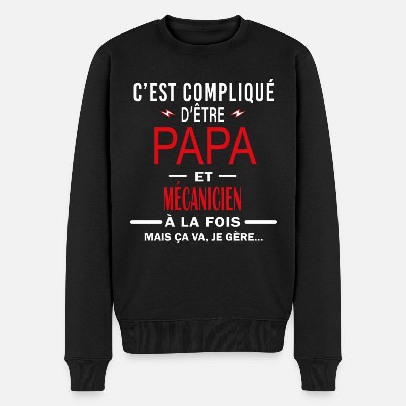papa Et MÉCANICIEN cadeau citation - Pull Premium bio Homme - noir