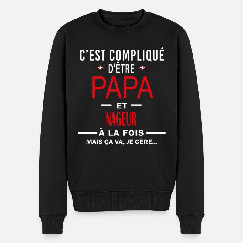 papa Et NAGEUR cadeau citation - Pull Premium bio Homme - noir