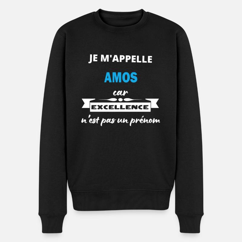 Je m'appelle excellence Amos - Pull Premium bio Homme - noir