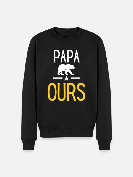 Papa ours - Pull Premium bio Homme - noir