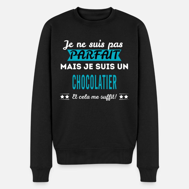 Je ne suis pas parfait CHOCOLATIER - Pull Premium bio Homme - noir