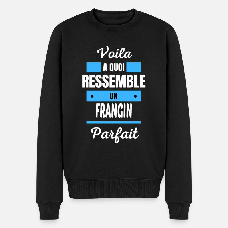 Voila a quoi ressemble un FRANGIN parfait - Pull Premium bio Homme - noir