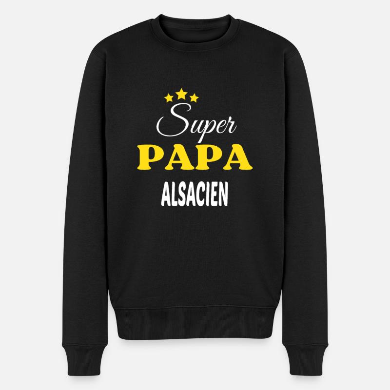 Super Papa ALSACIEN ANNIVERSAIRE - Pull Premium bio Homme - noir