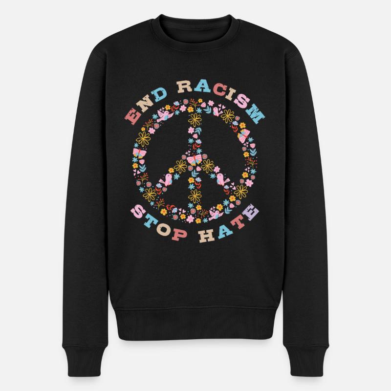 End Racism Stop Hate - Men's Premium Organic Jumper - black