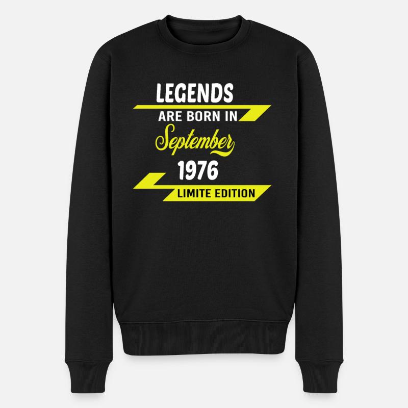 LEGENDS ARE BORN IN 1976 CADEAU ANNIVERSAIRE - Pull Premium bio Homme - noir