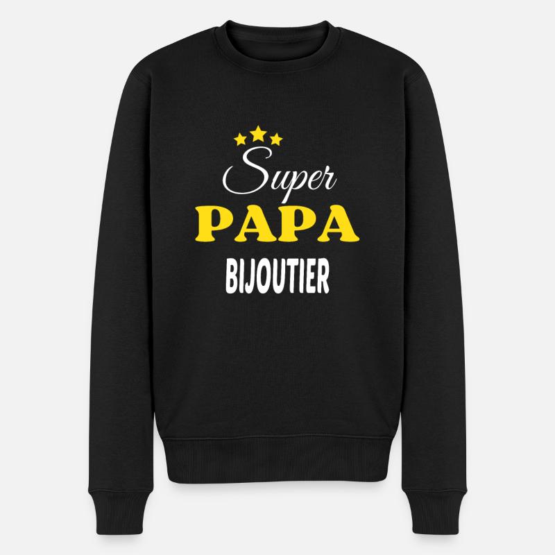 Super Papa BIJOUTIER ANNIVERSAIRE - Pull Premium bio Homme - noir