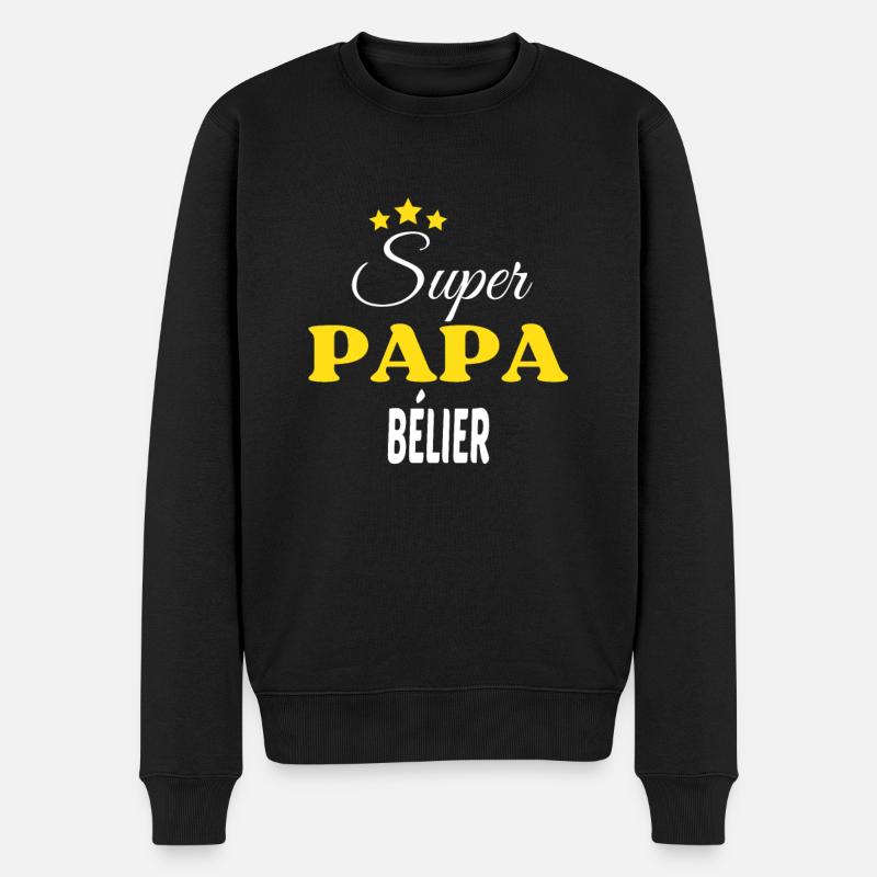 Super Papa BÉLIER ANNIVERSAIRE - Pull Premium bio Homme - noir