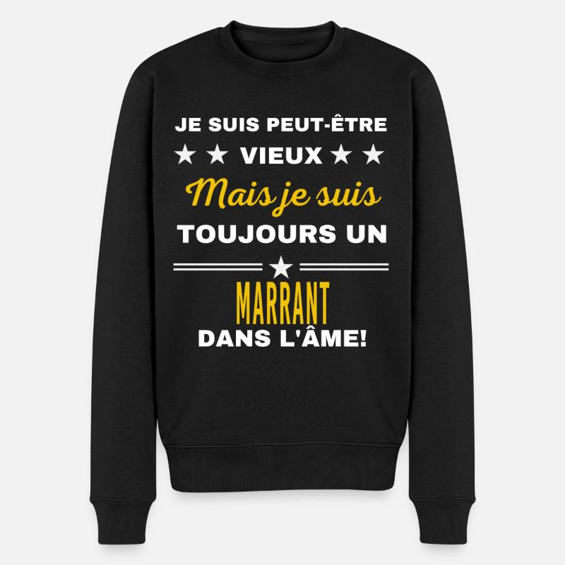 Je suis peut-être vieux MARRANT - Pull Premium bio Homme - noir