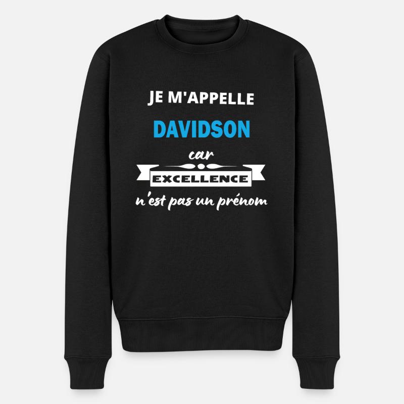 Je m appelle excellence Davidson - Pull Premium bio Homme - noir