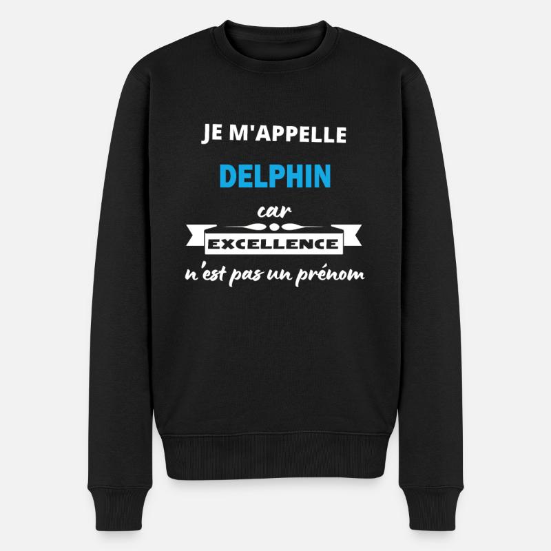 Je m'appelle excellence Delphin - Pull Premium bio Homme - noir