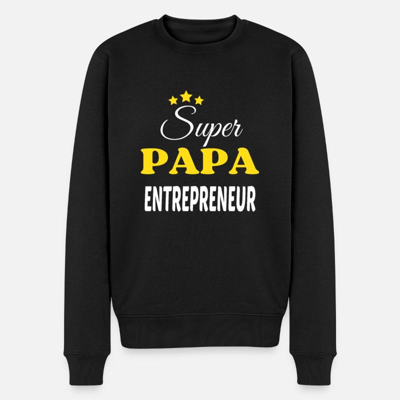 Super Papa ENTREPRENEUR ANNIVERSAIRE - Pull Premium bio Homme - noir