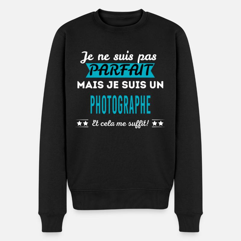 Je ne suis pas parfait PHOTOGRAPHE - Pull Premium bio Homme - noir