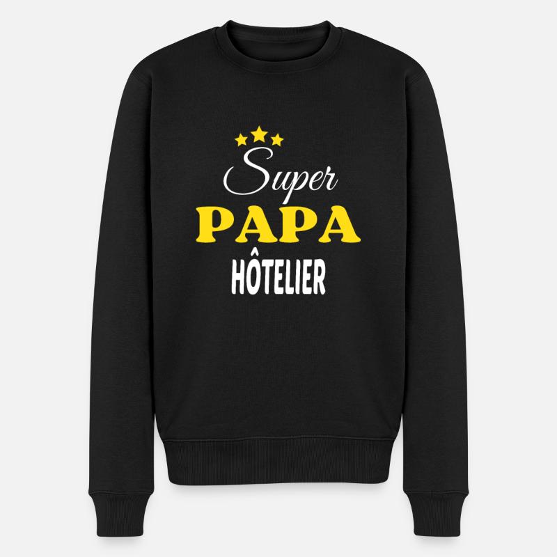 Super Papa HÔTELIER ANNIVERSAIRE - Pull Premium bio Homme - noir