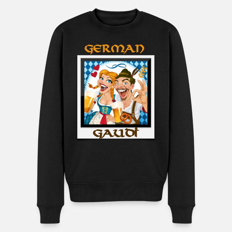GERMAN GAUDI - Männer Premium Bio Pullover - Schwarz