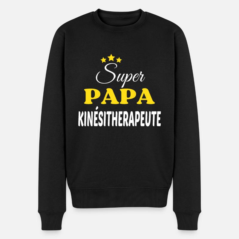 Super Papa KINÉSITHERAPEUTE ANNIVERSAIRE - Pull Premium bio Homme - noir