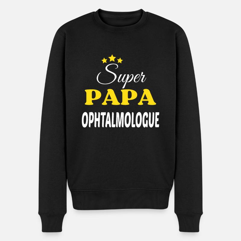 Super Papa OPHTALMOLOGUE ANNIVERSAIRE - Pull Premium bio Homme - noir