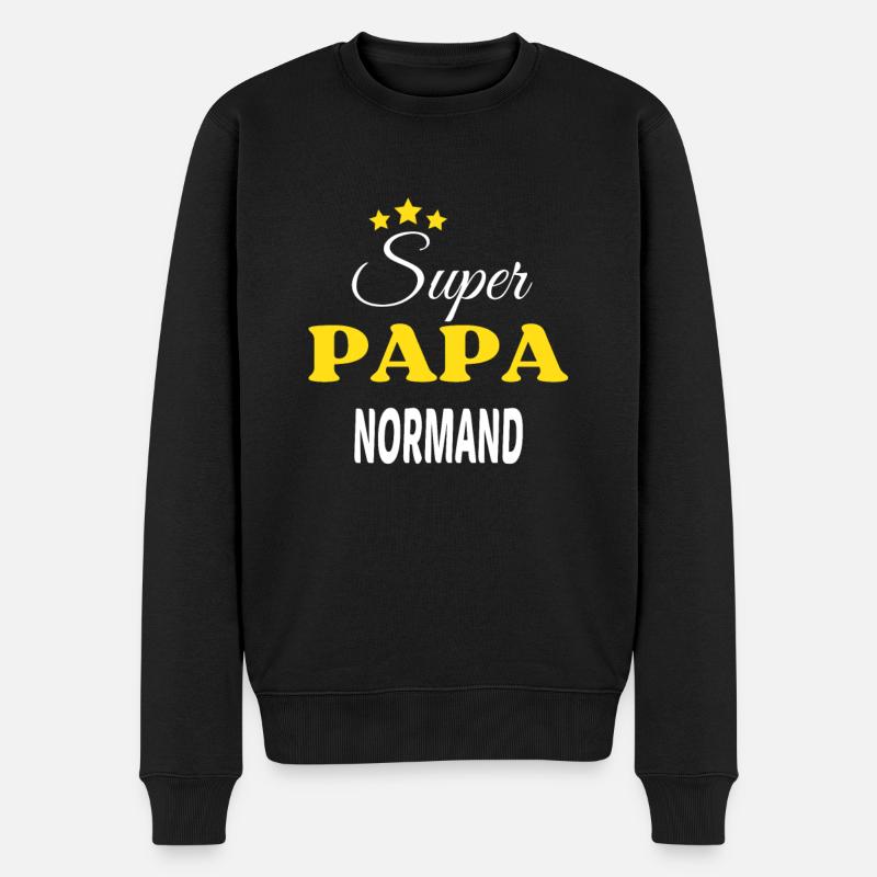 Super Papa NORMAND ANNIVERSAIRE - Pull Premium bio Homme - noir