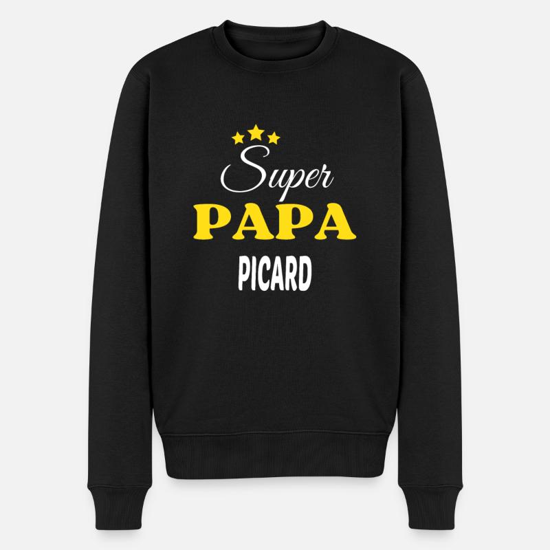 Super Papa PICARD ANNIVERSAIRE - Pull Premium bio Homme - noir