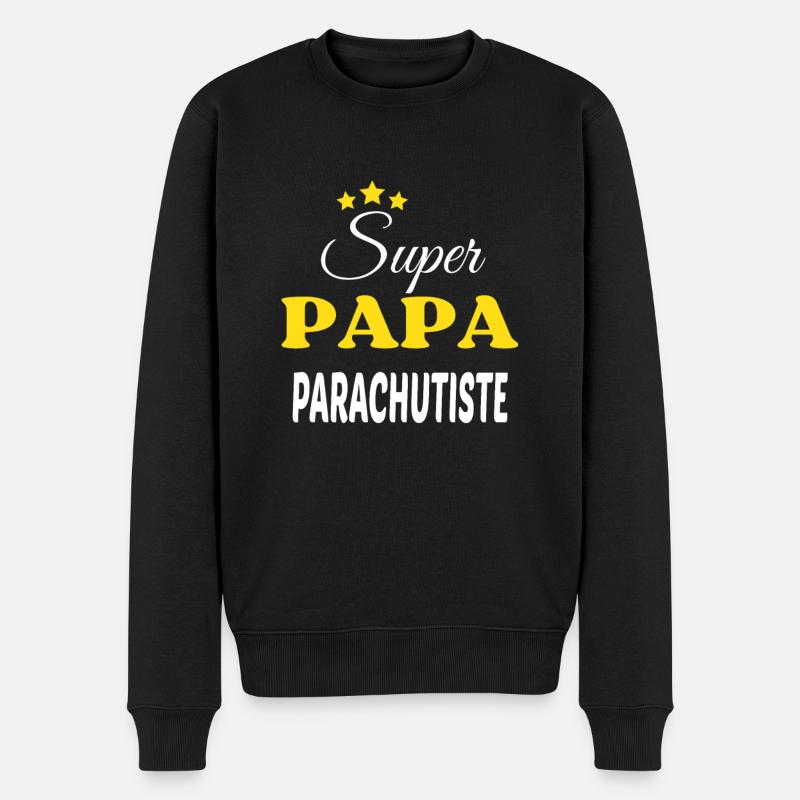 Super Papa PARACHUTISTE ANNIVERSAIRE - Pull Premium bio Homme - noir