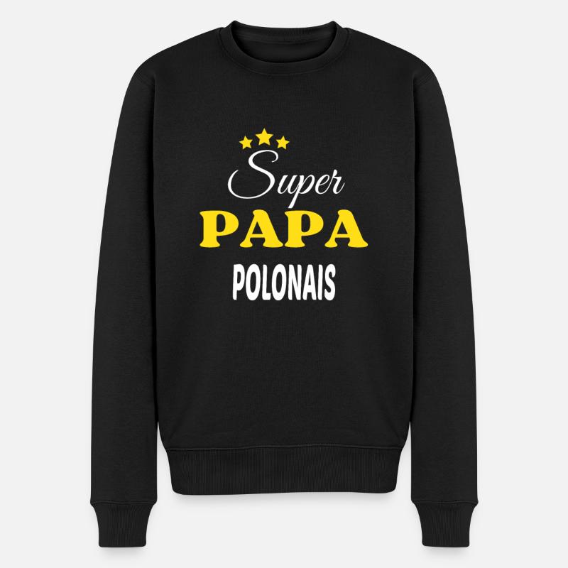 Super Papa POLONAIS ANNIVERSAIRE - Pull Premium bio Homme - noir