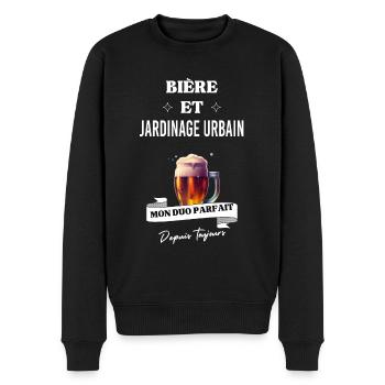 Bière Mon duo parfait depuis et jardinage urbain - Pull Premium bio Homme - noir - Devant - Nico (187cm)