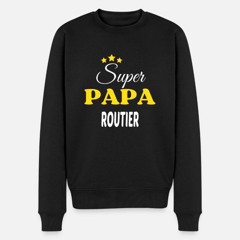 Super Papa ROUTIER ANNIVERSAIRE - Pull Premium bio Homme - noir