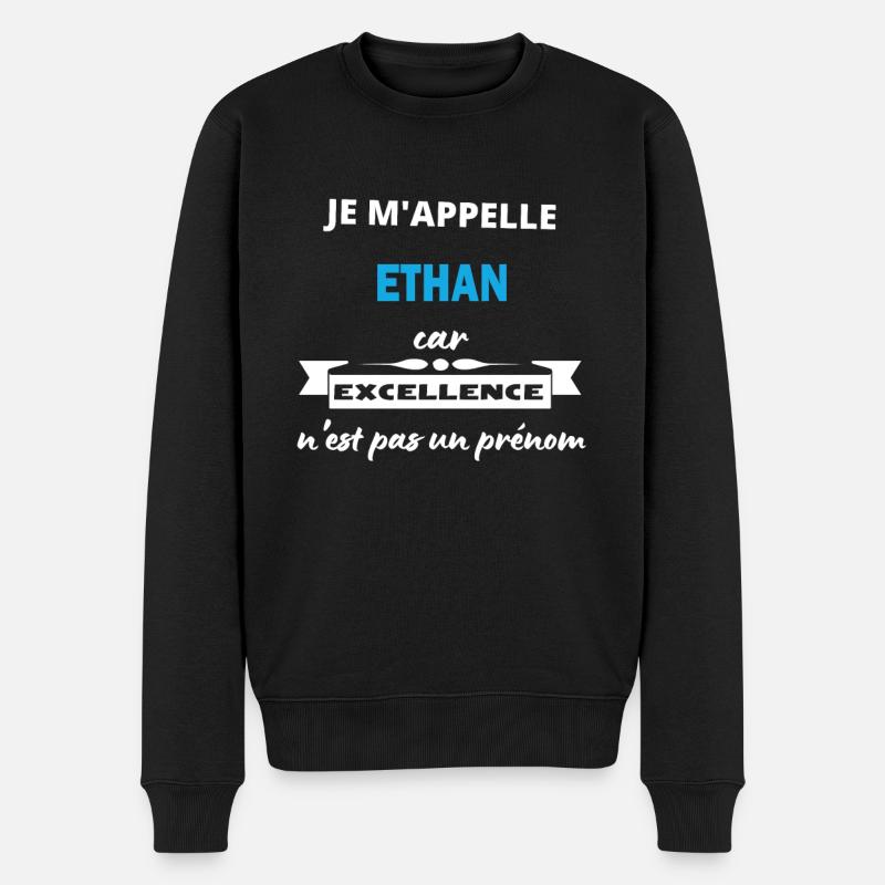 Je m'appelle excellence Ethan - Pull Premium bio Homme - noir