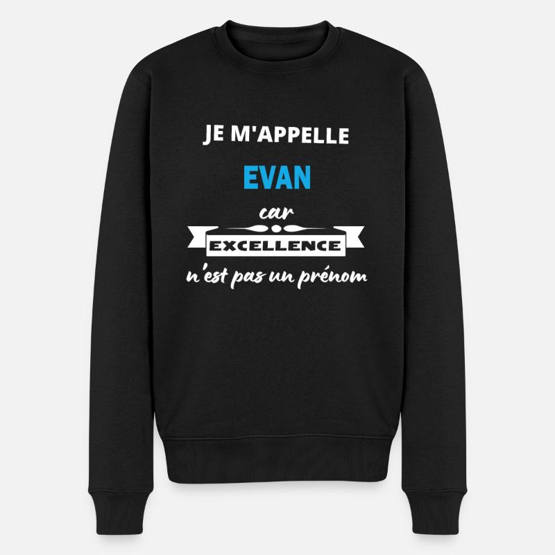 Je m'appelle excellence Evan - Pull Premium bio Homme - noir