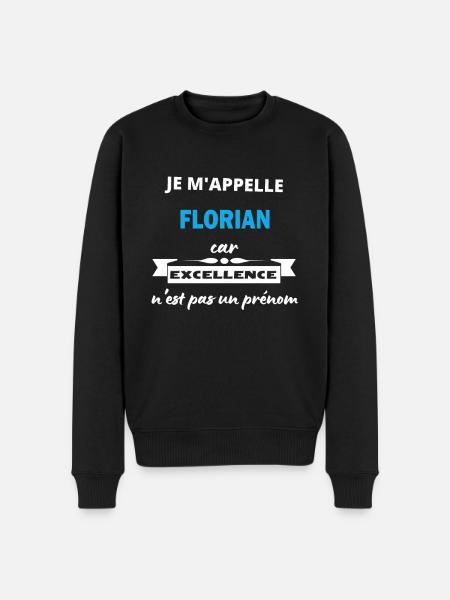 Je m'appelle excellence Florian - Pull Premium bio Homme - noir