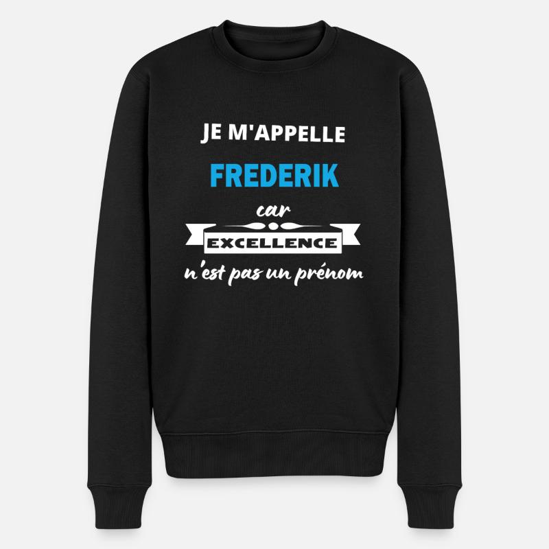 Je m'appelle excellence Frederik - Pull Premium bio Homme - noir