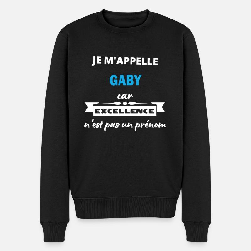 Je m'appelle excellence Gaby - Pull Premium bio Homme - noir