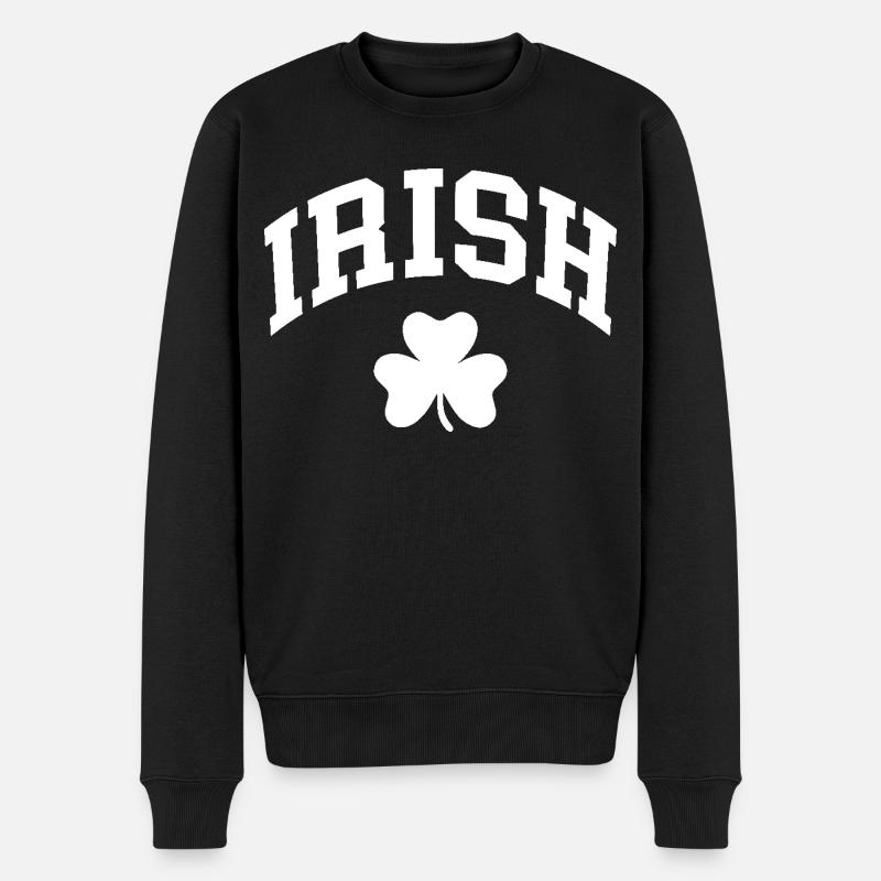 Irish Shamrock - Männer Premium Bio Pullover - Schwarz