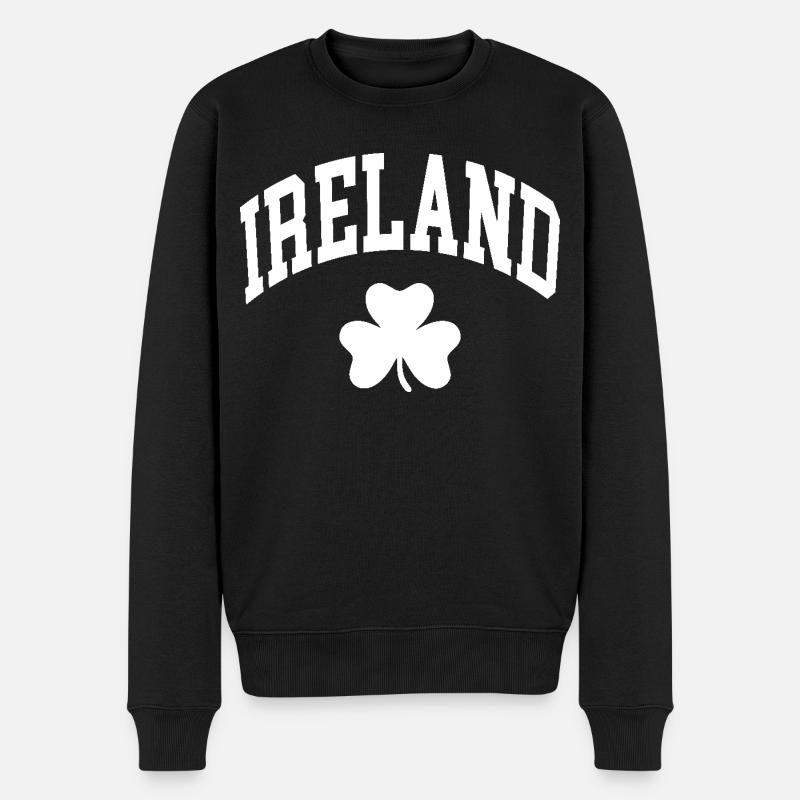 Ireland Shamrock - Männer Premium Bio Pullover - Schwarz