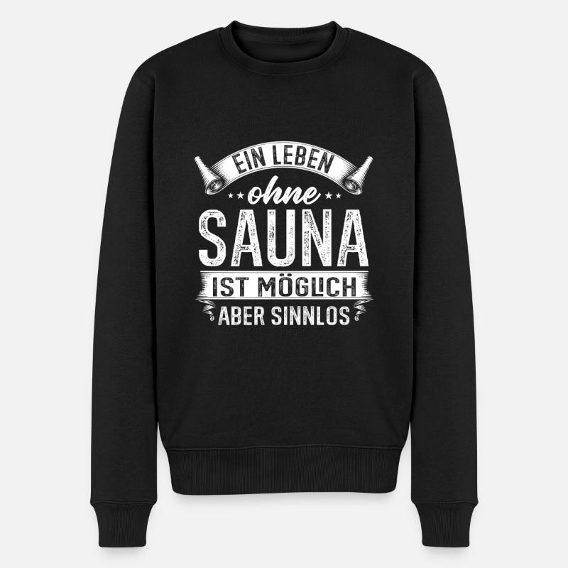 Sauna Saunieren Saunagänger Heimsauna Schwimmhalle - Männer Premium Bio Pullover - Schwarz