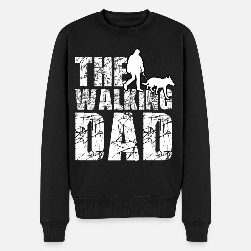 The walking dad - Männer Premium Bio Pullover - Schwarz